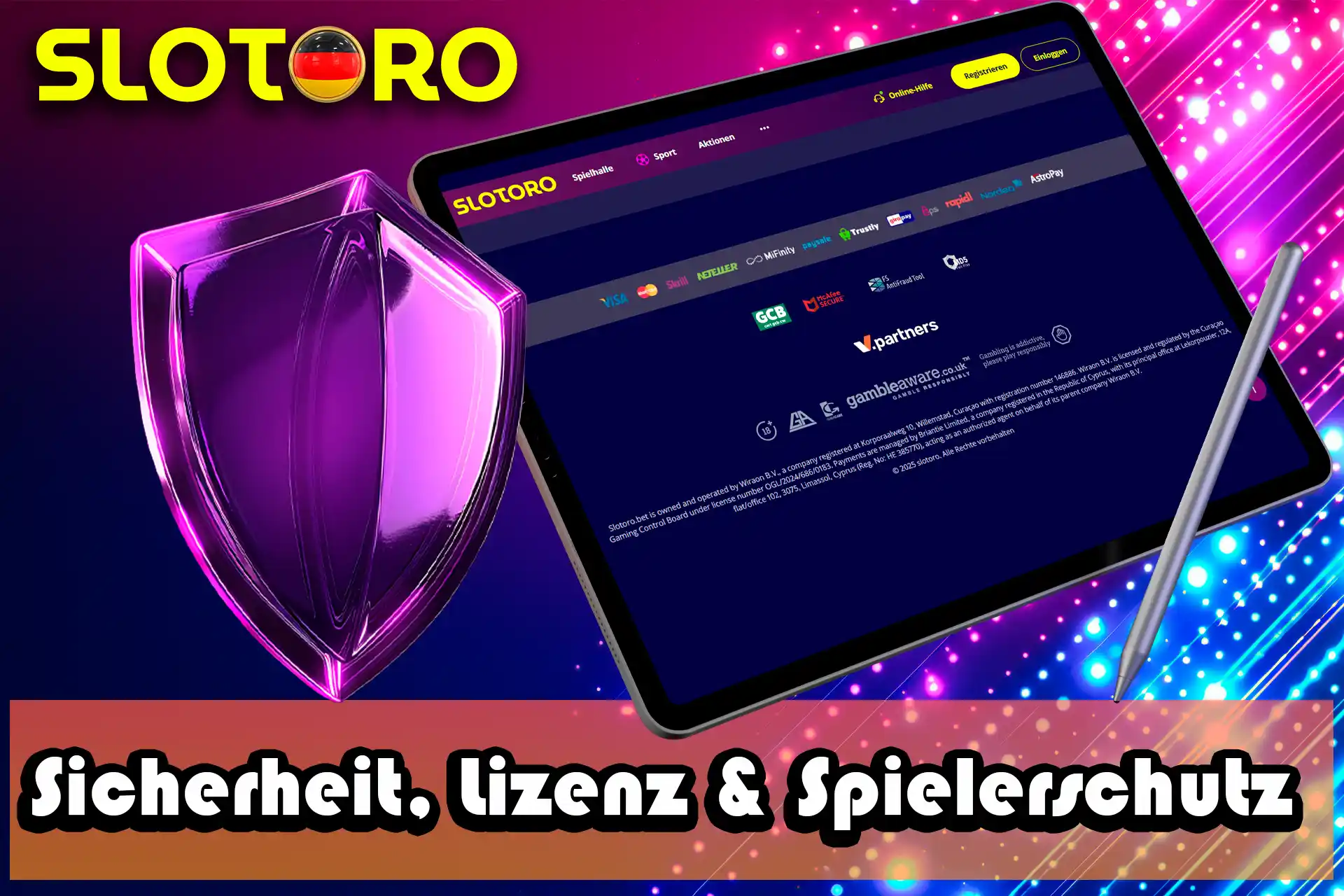 Slotoro legt großen Wert auf die Sicherheit seiner Nutzer.