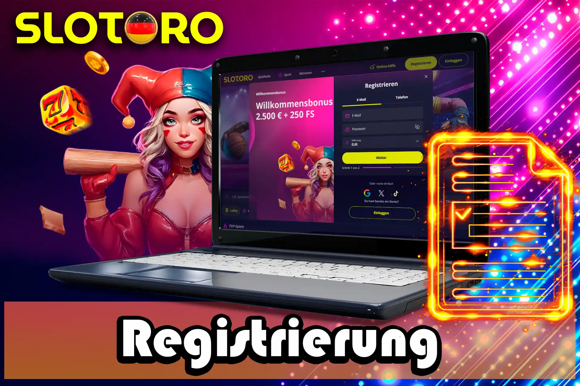 Schneller Registrierungsprozess