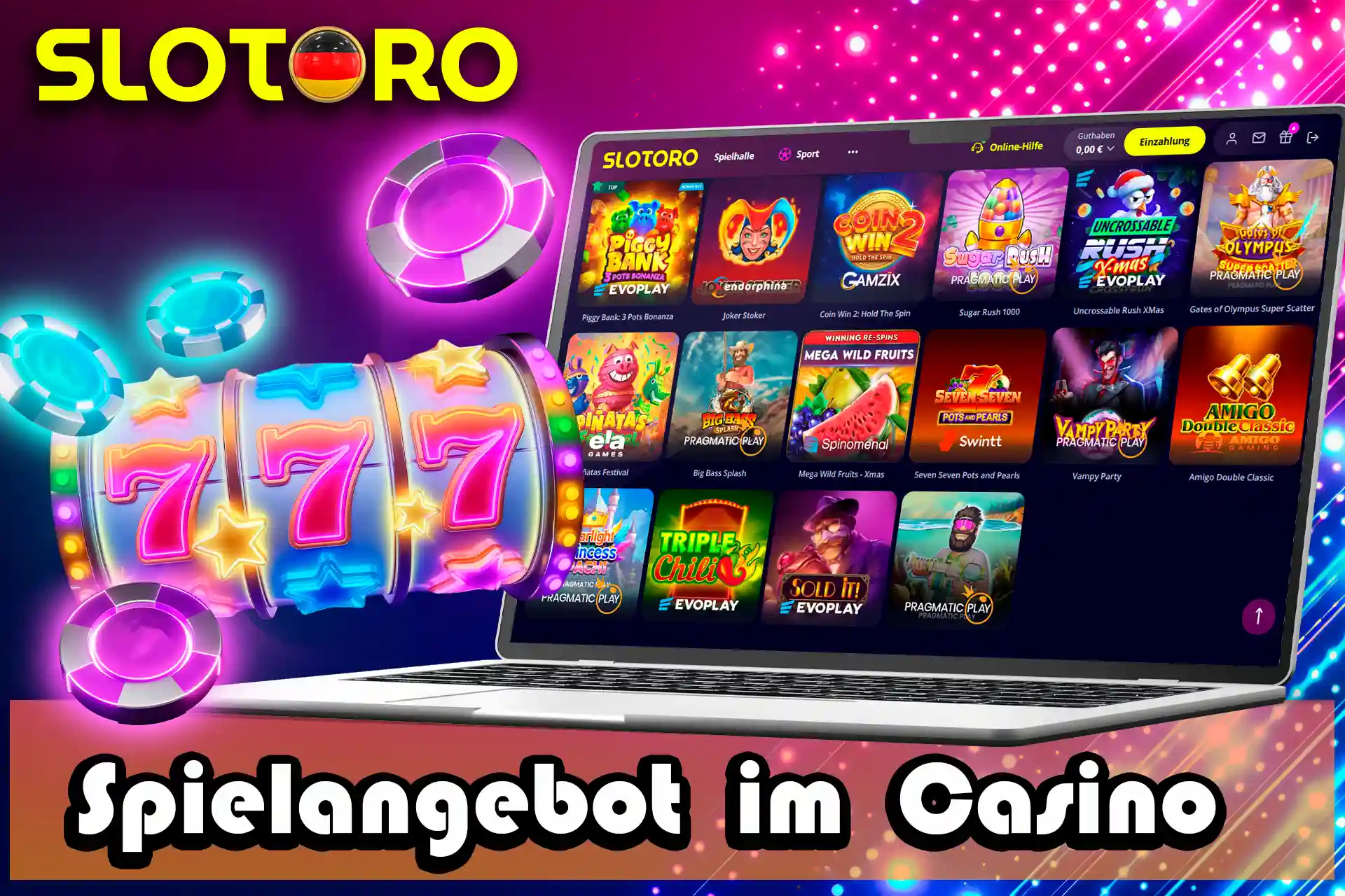 Slotoro Casino bietet eine große Auswahl an Spielen.
